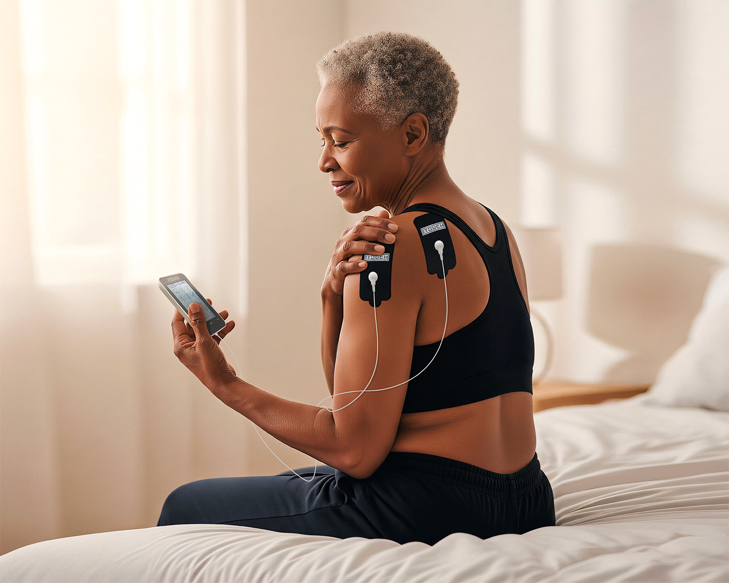 TENS therapy at home with TOUCH-X by ITOUCH for safe, drug-free pain relief