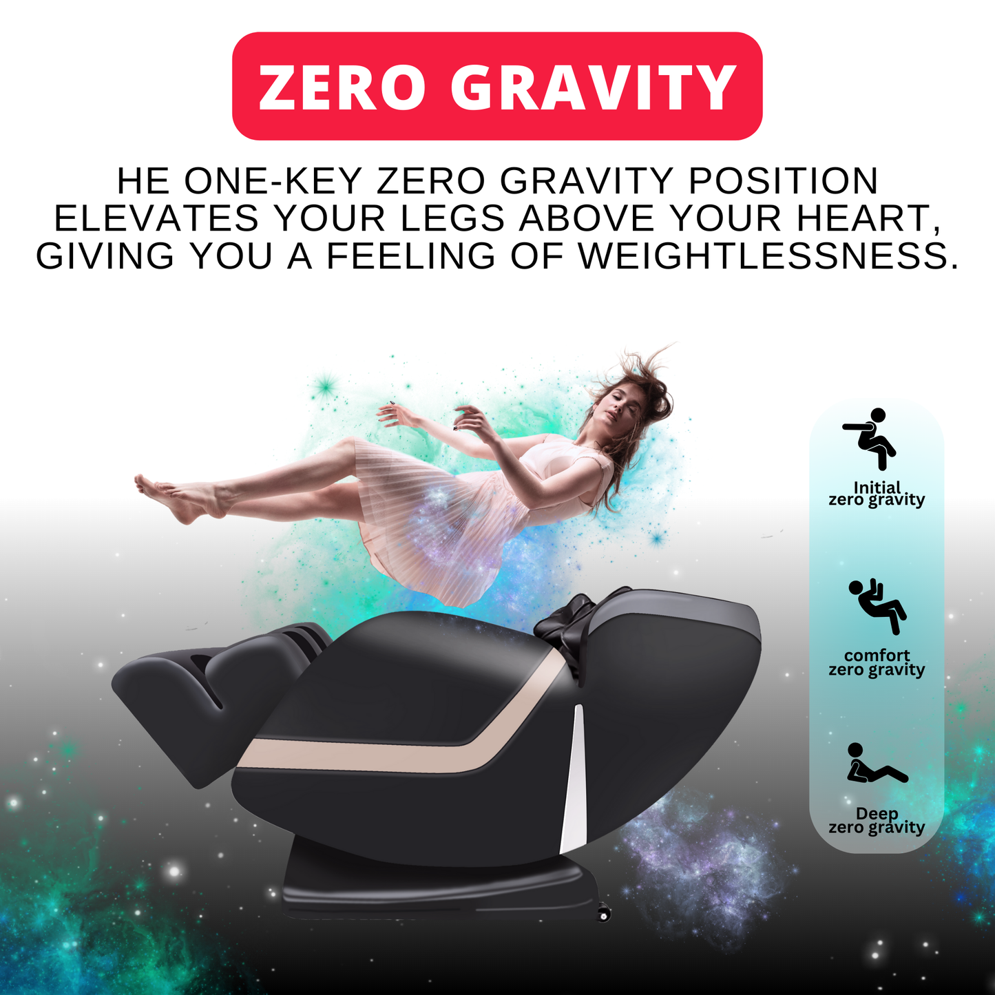 Relaxo Electric Chair Massager with Heat Therapy, Full Body Massage, touch control and Bluetooth Speaker