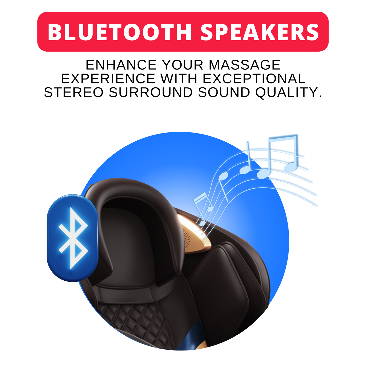 Relaxo Electric Chair Massager with Heat Therapy, Full Body Massage, touch control and Bluetooth Speaker