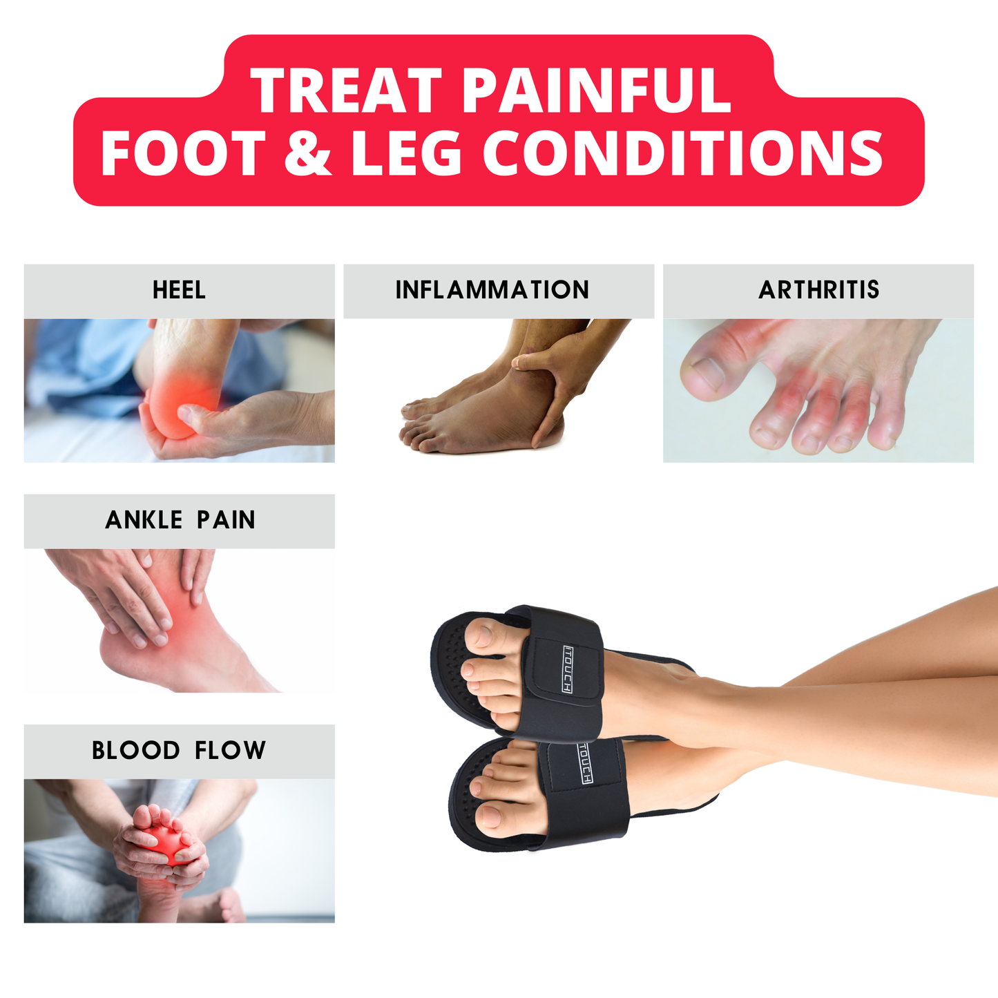 Foot Reflexology Slippers - For TENS Units